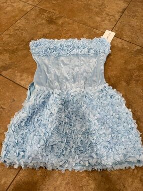 Women’s Strapless Mini Dress in Light Blue